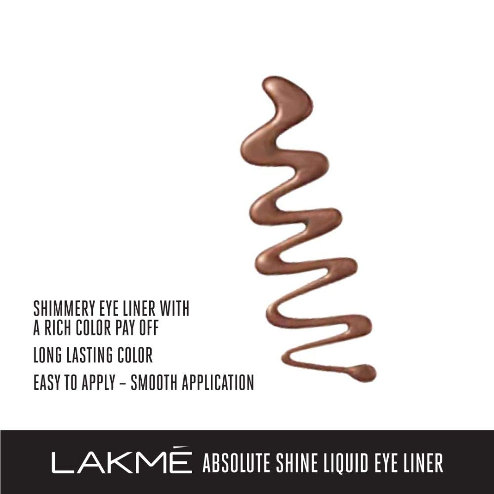 Lakmé Insta Shimmery Eye Liner, Blue, 9 Ml And Lakmé Absolute Shine Line Eye Liner, Shimmer Bronze Gel, 4.5Ml