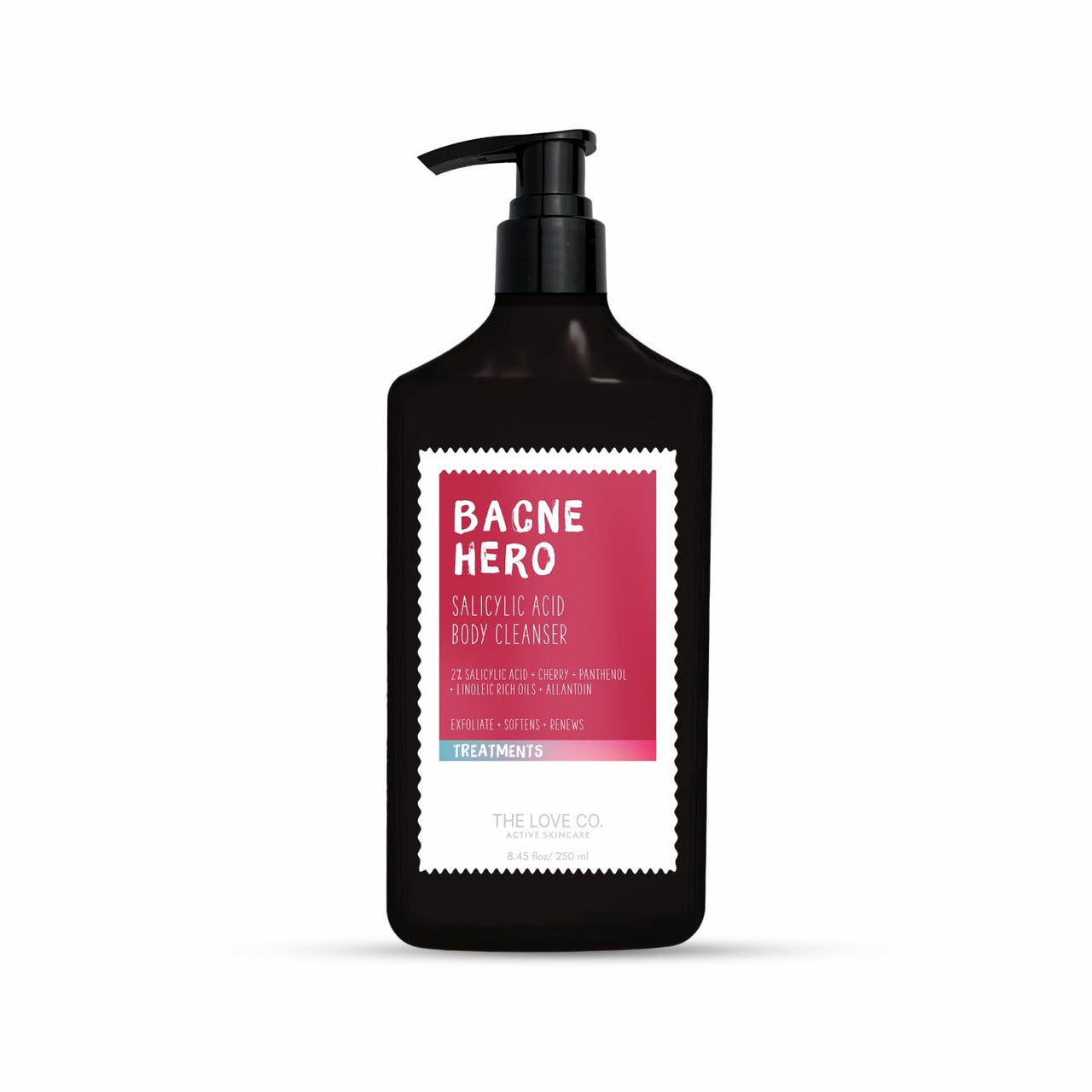 THE LOVE CO Salicylic Acid 02% Body Wash - Body & Back Acne | Paraben & SLS Free | Prevents Dry, Rough, Bumpy, and Strawberry Skin | Deep Cleanses Skin | For Men & Women | Body Shower Gel 250ml
