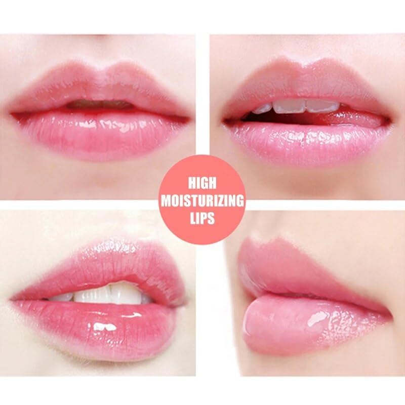 Huda Girl Beauty Hydrating Cute Sequin Heart Shape Lipgloss Oil Color Change Moisturizing Kids Girls LipOil Moisturizing Lips Care For Tint Dry And Chapped Lips - Set Of 4