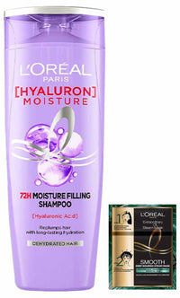 L'Oreal Paris Professional Nourishing Treatment, For Smooth & Straight Frizz-Free hair, Paraben Free, 20ml + 40g & L'Oreal Paris Moisture Filling Shampoo, 340ml