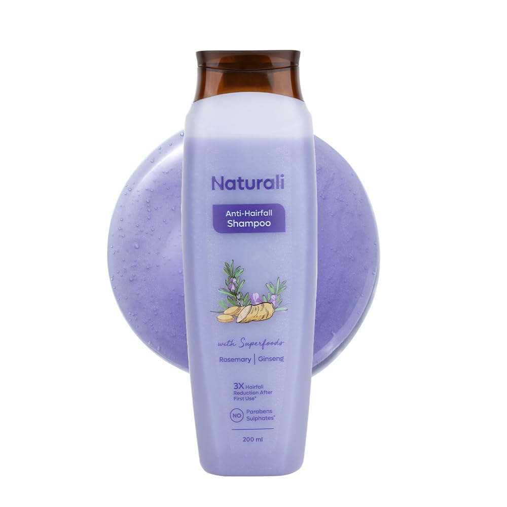 Naturali Anti Hairfall Shampoo + Damage Repair Conditioner | 3x Lesser Hair Breakage | Promotes Hair Growth | Repairs Split Ends | Sulphate & Paraben Free Shampoo & Conditioner | 200ml+180ml
