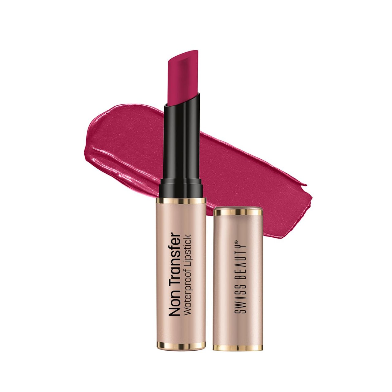 Swiss Beauty Non-Transfer Waterproof Lipstick with Jojoba Seed Oil | Matte Finish | Long-Lasting | Highly Pigmented | Shade- Vivid Magenta, 3gm