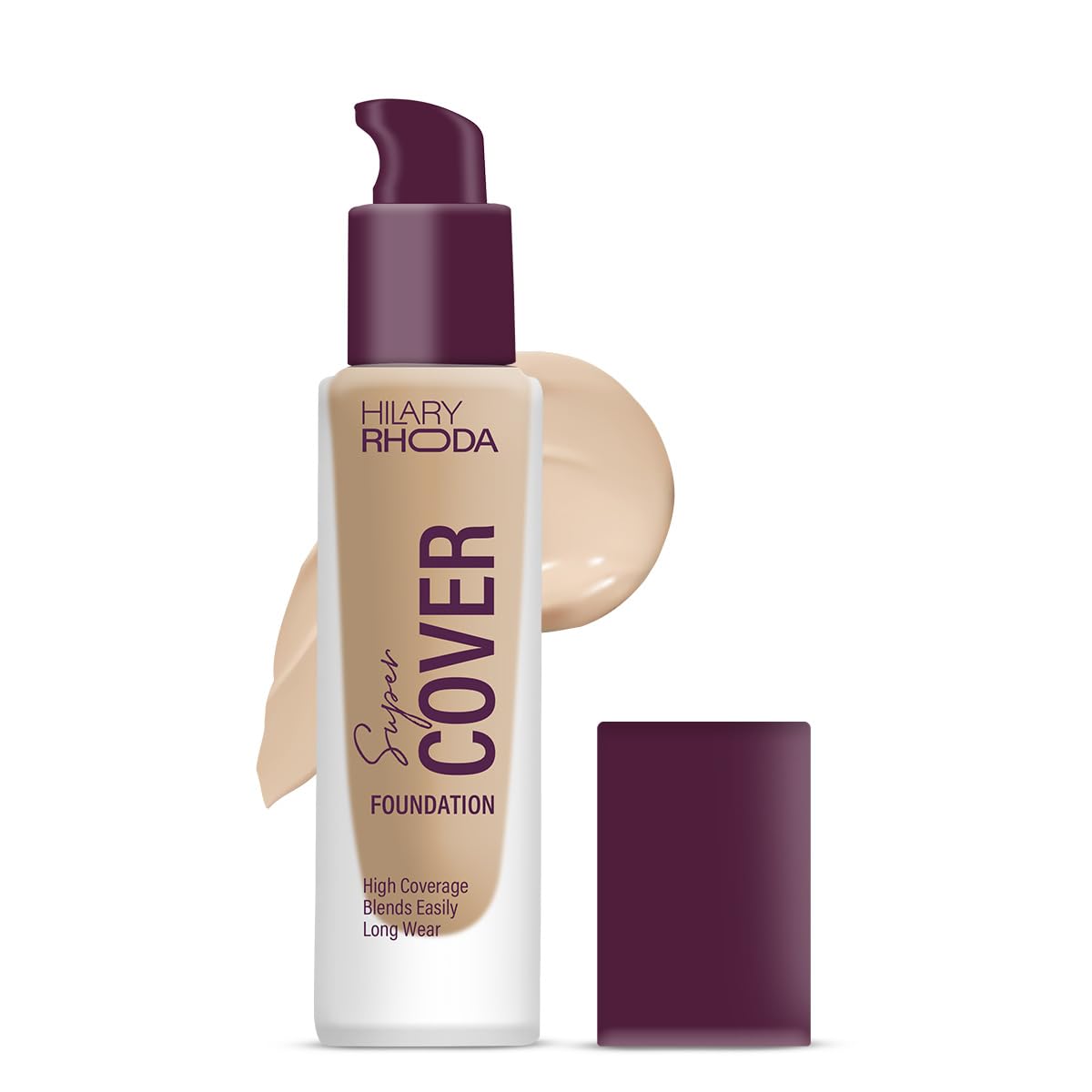 Hilary Rhoda Super Cover Foundation | Blemish Free | High Coverage & Waterproof Foundation | 24-Hour Stay & Non-Sticky Formula | Matte Finish | Blends Flawlessly | 30g (Nude Beige| Shade 03)