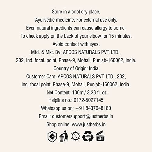 Just Herbs Sapta Jal Ayurvedic Toner + Micellar Water for Skin Nourishing, Cleansing, Makeup Remover for Women Suitable All Skin Types 100 ml