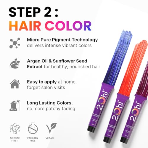 2.Oh! Italian- Fuchsia Pink Hair Color DIY Kit | Semi Permanent Hair Color + Hair Bleach for Hair Color | Hair Highlights for Women & Men | Hair Bleach with Plex & Argan oil| Lightening Kit