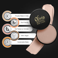 Olivia Pan Cake 100% Waterproof Foundation & Makeup Concealer | Long-Lasting Sweatproof Base Makeup | Smudge-Proof, Paraben-Free Formula | For All Skin Types | Bronze Glow - 22 | 25g