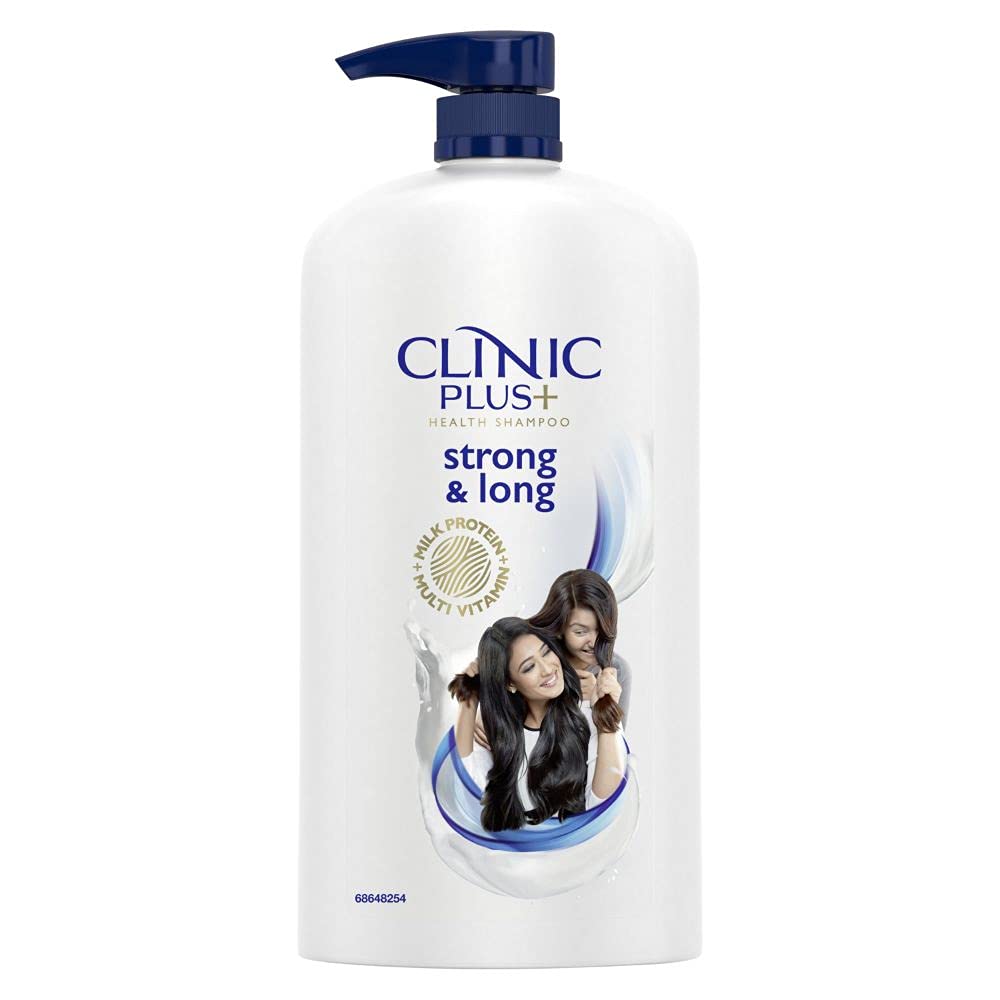 Clinic Plus Strong & Long Protein Shampoo 1 l, With Milk Proteins & Multivitamins for Strong, Healthy and Long Hair - Hair Growth Shampoo for Women & Clinic Plus Strong & Long Health Shampoo 355 ml