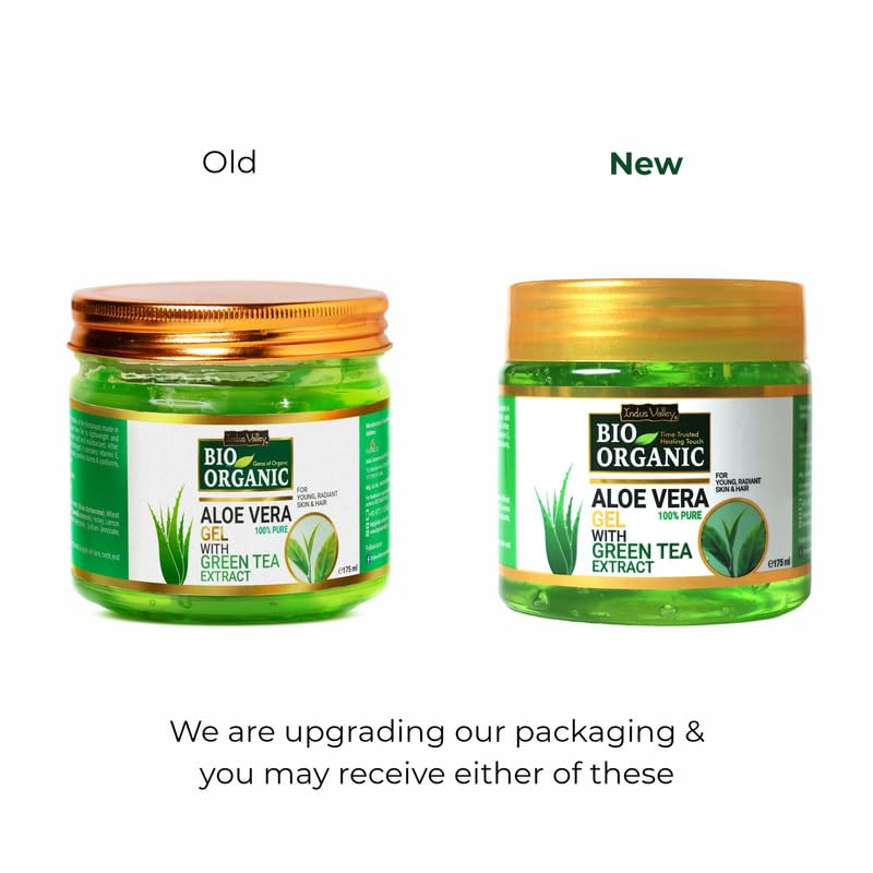 INDUS VALLEY Bio Organic Non-Toxic Aloe Vera Gel & Sandalwood for Acne, Scars, Glowing & Radiant Skin Treatment (175ml + 200g)