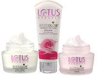 Lotus Herbals Purglow Advanced Pink Glow Day Cream_50g + Night Cream_50g + Face Exfoliater_100g (Set of 3)