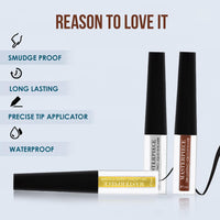 Million Colors Masterpiece Liquid Eyeliner | Metallic Waterproof Color Eyeliner | Quick Dry Smudge Proof | Long Lasting Eye Makeup | Mud Brown | 3 ml