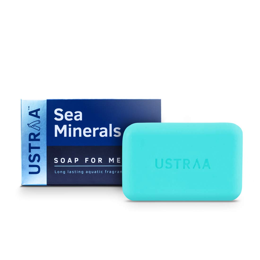 Ustraa Deo Soap For Men With Sea Minerals - 100 gm - Pack of 8 | Fresh Aquatic Fragrance | Deodorizing Soap With Sea Minerals | Rich & Intense Foam | For all skin types