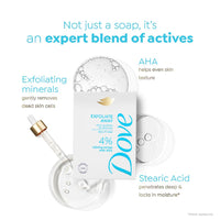 Dove Exfoliate Away Serum Beauty Bar | 4% Refining Serum + AHA | Micro-polishes for silkier skin | Paraben & SLS free | 125g