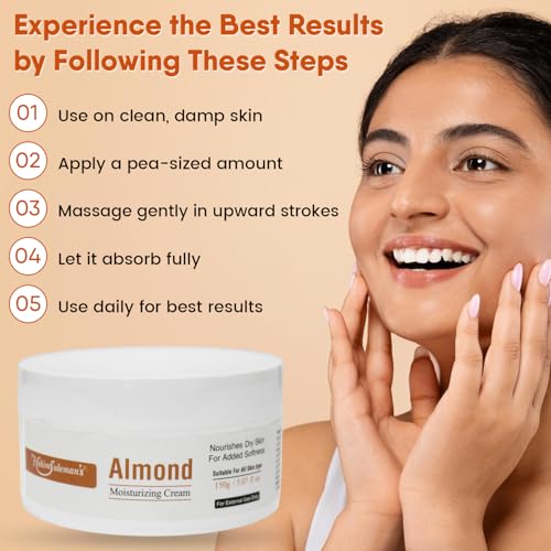Hakim Suleman's Almond Moisturizing Cream – Ultra-Hydrating, Nourishment for Soft & Radiant Skin, Suitable for All Skin Types - 150 g