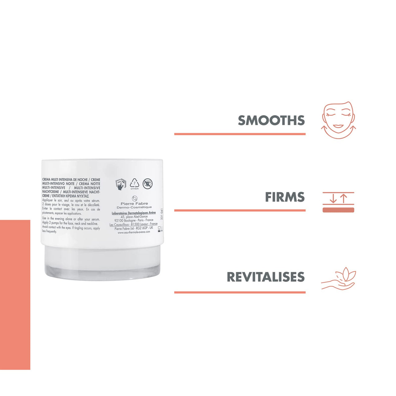 Avène Hyaluron Activ B3 Multi-Intensive Night Cream 40 ml – Retinal + Niacinamide + Hyaluronic Acid Night Repair Cream for Firmer, Smoother & Younger-Looking Skin