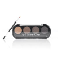 PAC Eyebrow Definer Palette (4 colors) | Comes with 2-in-1 Angled & Spoolie Brush | Fine Buildable Powder Formula | Long Wearing & Blendable Shades | 4G