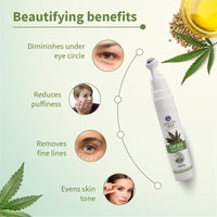 Ayouthveda Hemp Seed Under Eye Gel with Cooling Massage Roller|For Puffy Eyes, Dark Circles, Wrinkles & Fine Lines|With Hemp Seed Oil, Almond oil & Coffee| (Pack of 1;15ml)