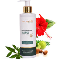Imperiale Botanique Absolute Nourishing Hair Shampoo | FDA Approved | Bhringraj, Rosemary & Silk Protein | For Thicker, Stronger Hair | Restore Vitality, Promotes Hair Growth | Adds Shine | All Hair Types | 15 Herbs, 250 ML