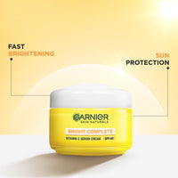 Garnier Skin Naturals, Day Cream, 45 g & Garnier Skin Naturals, Face Mask, Hydrating, Brightening & Anti-Dark Spots, Bright Complete, 1 pc, 28g