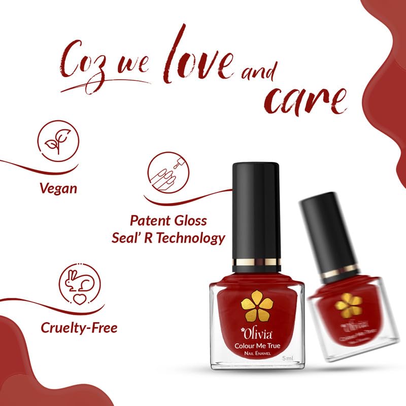 Olivia Nail Paint for Glossy Finish - 5ml (11 Maroon Macaron)