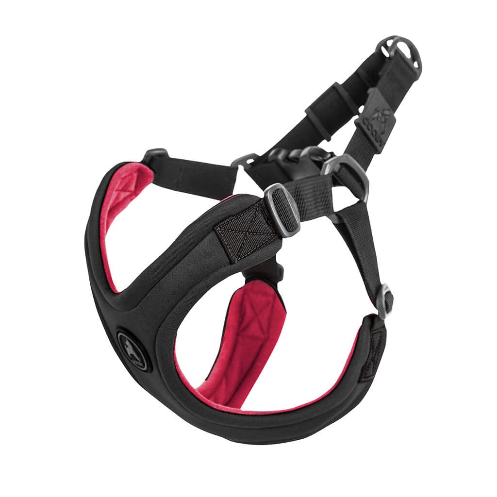Gooby Escape Free Sport Harness - Black, Small - No Choke Step-in Patented Neoprene Small Dog Harness with Four-Point Adjustment - Perfect on The Go Dog Harness for Medium Dogs No Pull and Small Dogs Small chest (12.5-18.75")