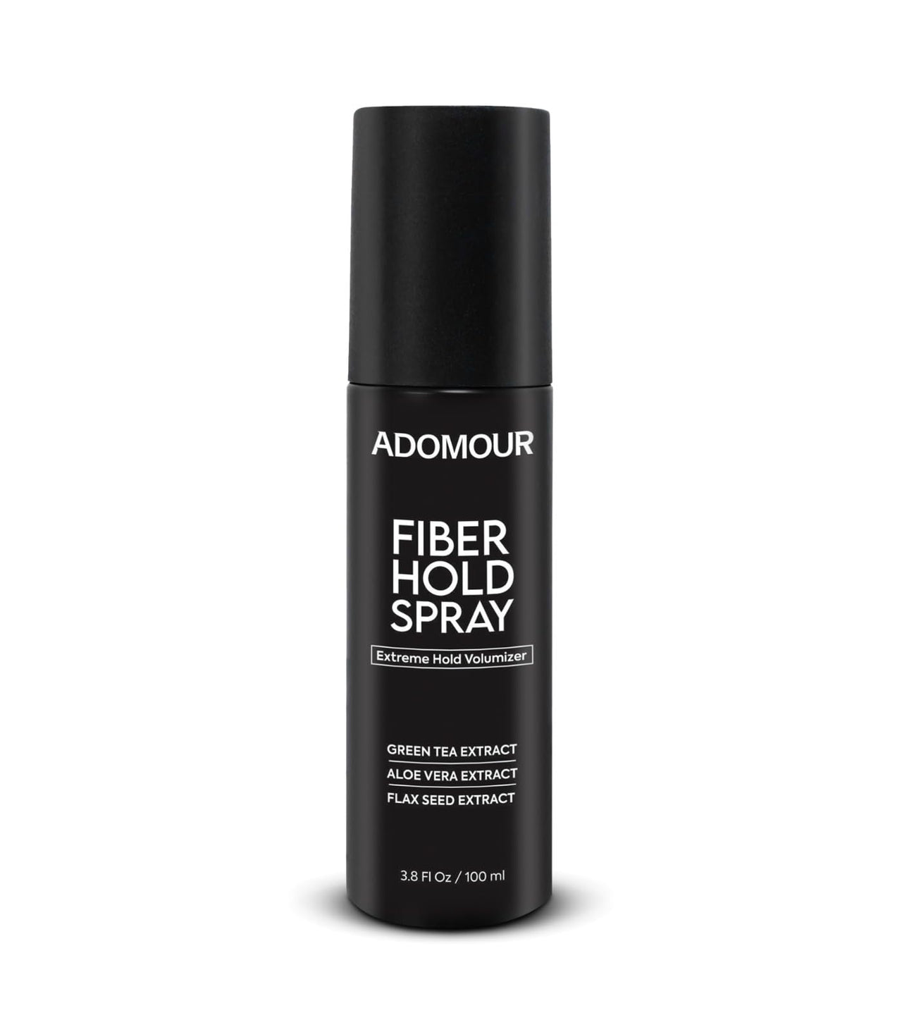 Adomour Thick Fiber Hold Spray 100ml | 2-in-1 Strong Hold Hair Fiber Lock & Setting Spray for Men & Women | Flaxseed, Aloe Vera & Green Tea | Non Greasy, Long Lasting | For All Hair Types & Fibers