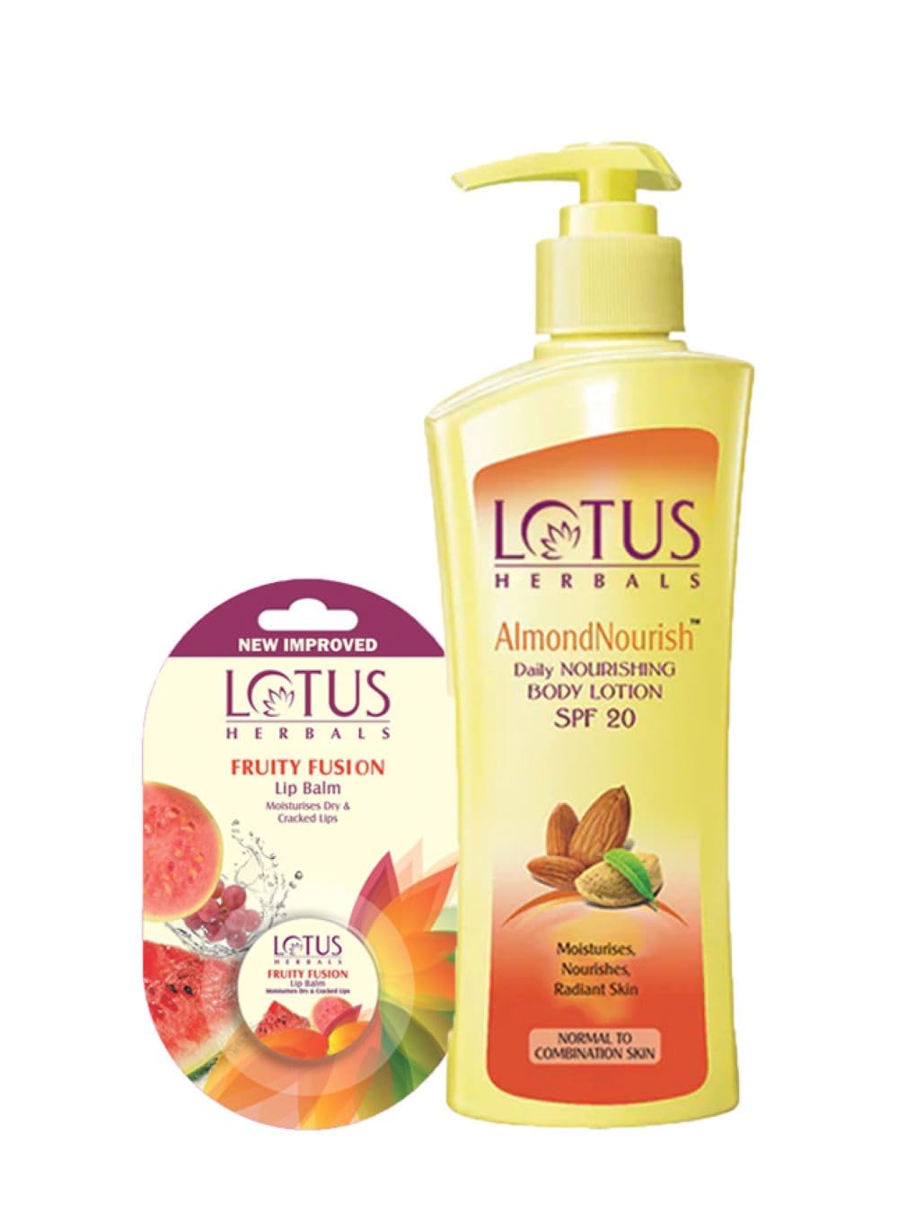 Lotus Herbals Winter Kit Almondnourish Daily Nourishing Body Lotion_250ml + Lip Balm-Fruity Fusion_5g (Set Of 2)