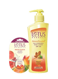 Lotus Herbals Winter Kit Almondnourish Daily Nourishing Body Lotion_250ml + Lip Balm-Fruity Fusion_5g (Set Of 2)