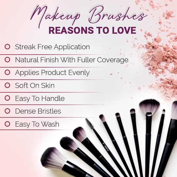 Flicka Eyeshadow Brush For Makeup, Cruelty Free Eyeshadow Blending Brush, Feather Soft Touch, 10 Shadow Brush