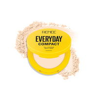 RENEE Everyday Compact Powder - Marble, Matte Finish, High Coverage, Ultralight & Silky Smooth Finish, Enriched With Vitamin C & Hyaluronic Acid, Cruelty-free Skincare Infused Makeup, 8gm
