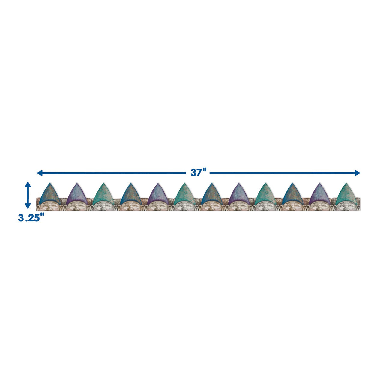 Eureka Curiosity Garden Peeking Gnomes Extra Wide Decorative Classroom and Bulletin Board Trim for Teachers, 3.25" Wide, 12 Strips for 37 Total Feet
