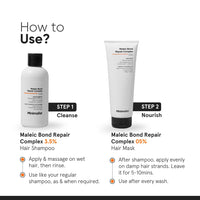 Minimalist Maleic Bond Repair Complex Shampoo & Conditioner Combo (Hair Shampoo & Mask) | Hair Care Kit | For Damaged, Dull and Dry Hair | For Women & Men