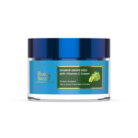 Blue Nectar Vitamin C Face Moisturizer for Oily & Acne Prone Skin with Grapeseed | Oil-Free | Plant Based Vit C Lightweight Cream for Men (19 herbs, 50g)