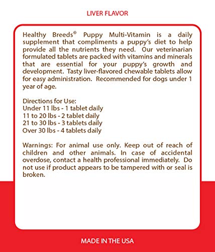 Healthy Breeds American Staffordshire Terrier Puppy Dog Multivitamin Tablet 60 Count