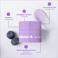 The Face Shop Vitamin A Lip Mask With Blueberry Extracts, Shea Butter For Soft, Plump Lips Mini, 5g