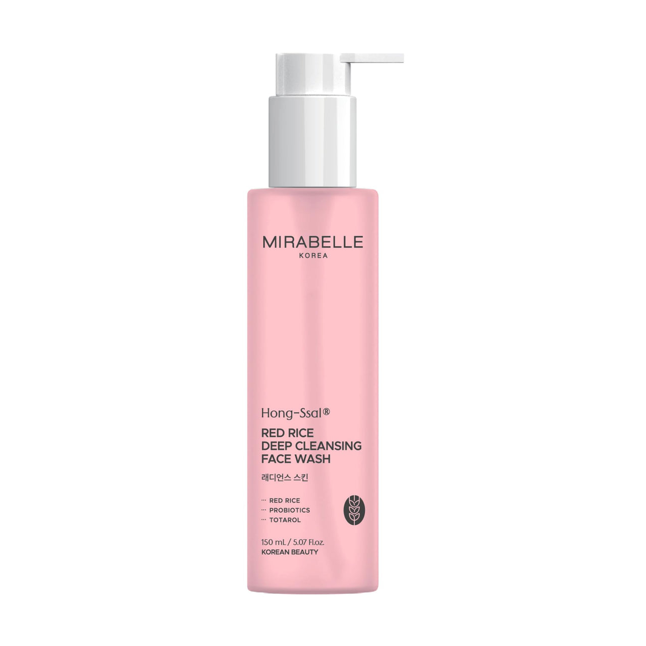 Mirabelle Korea Hong Ssal Red Rice Deep Cleansing Face Wash for Glowing Skin 150 ML | cleanser for women & men | Korean Skin Care