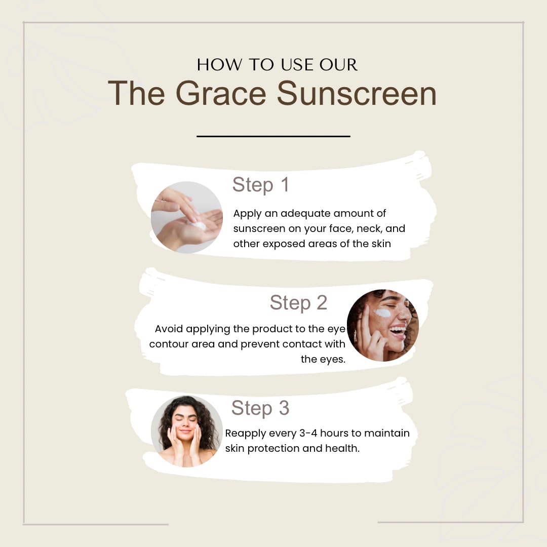 NOOCSY The Grace Sunscreen Spf 50+ Pa++++ With Zinc Oxide, Titanium Dioxide And Hyaluronic Acid | Lightweight With Multi-Vitamins | No White Cast | For Men & Women | 50 G, All