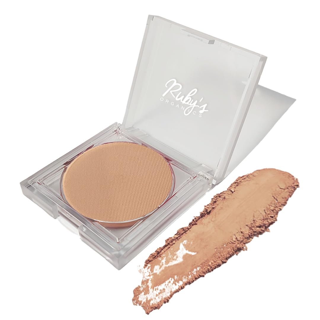 Ruby's Organics Compact Setting Powder- Matte Finish Poreless with SPF for Women All Skin Types, Face Makeup, Controls Oil, Conceals & Radiant Skin, Natural, Cruelty, Vegan & Paraben Free - Shade SP4, 9g