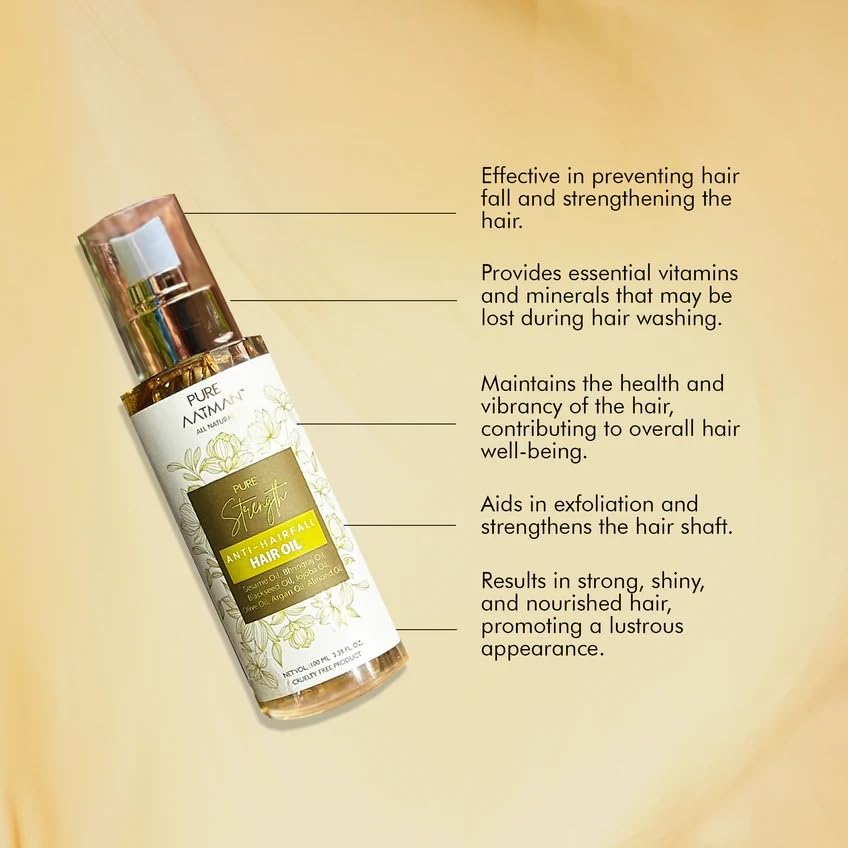 PURE AATMAN Hair Oil for Women, Men & Kids | Hairfall Solution & Growth Stimulator | 100ml