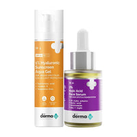 The Derma Co Essential Skin Care Combo|1% Hyaluronic Acid Sunscreen 50G + 2% Kojic Acid Face Serum 30G|Treats Pigmentation|Sun Protection|Spf 50 Pa++++|Skin Care Regimen For Men And Women,All