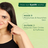 Bella Vita Organic EyeLift Hydrating Natural Under Eye Cream Gel for Dark Circles, Puffy Eyes, Wrinkles & Removal of Fine Lines for Women & Men, 20 gm (Pack of 2)