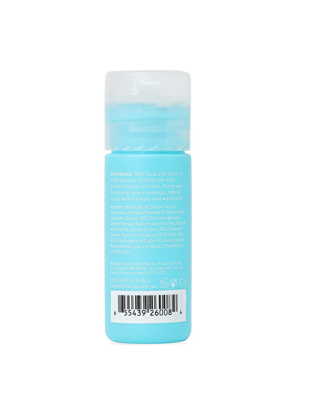 PAULA'S CHOICE CLEAR Pore Normalizing Cleanser, Salicylic Acid Face Wash, Redness & Blackheads, 30 ml (Travel Size) (26008)