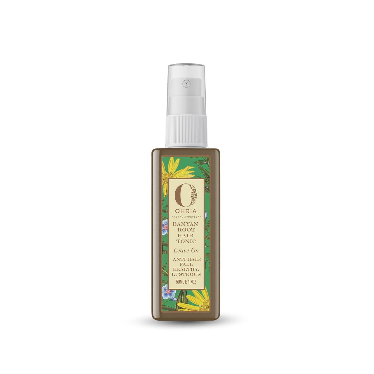 Ohria Ayurveda Banyan Root Hair Tonic for Hair Fall Control & Hair Growth – With Hibiscus, Brahmi, Aloe Vera, Vitamin E & B5 – Herbal Scalp Nourishment for Men & Women – All Hair Types – 50ml