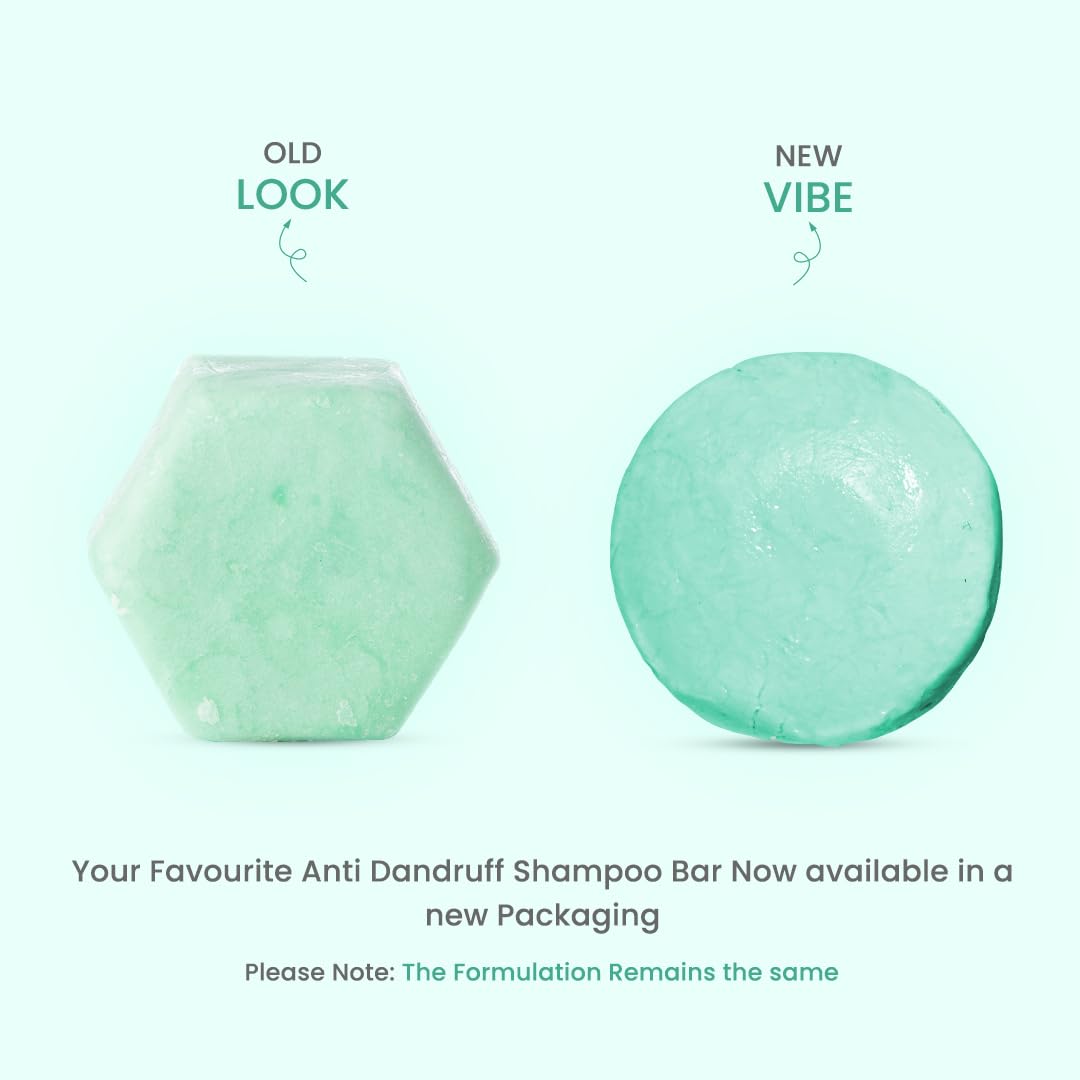 Earth Rhythm Anti-Dandruff Shampoo Bar for Itchy & Flaky Scalp | Men & Women | Contains Arnica Peppermint & Menthol Extracts | Sulphate & Paraben Free - 80gm