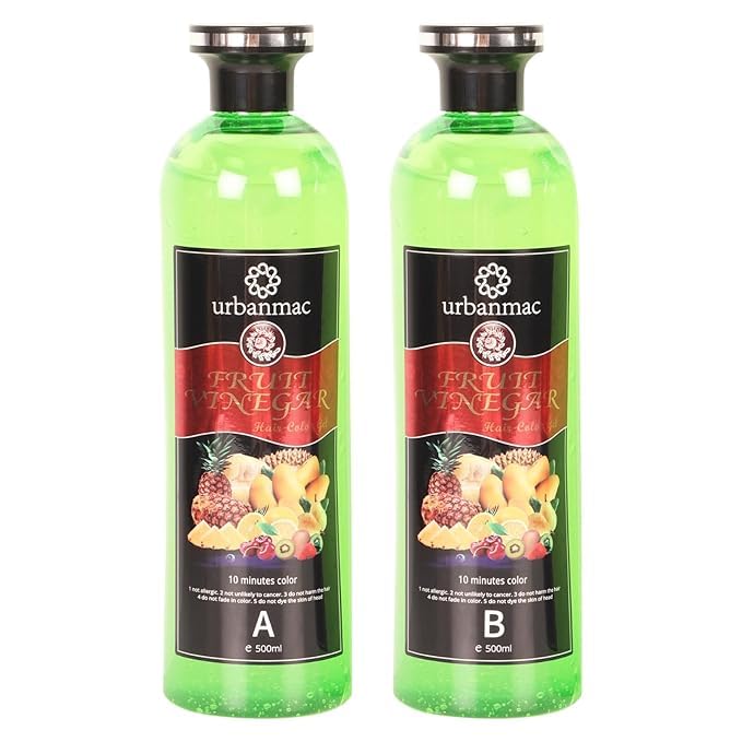 URBANMAC Fruit Vinegar Black Gel Color Professions Hair Color pack of 2