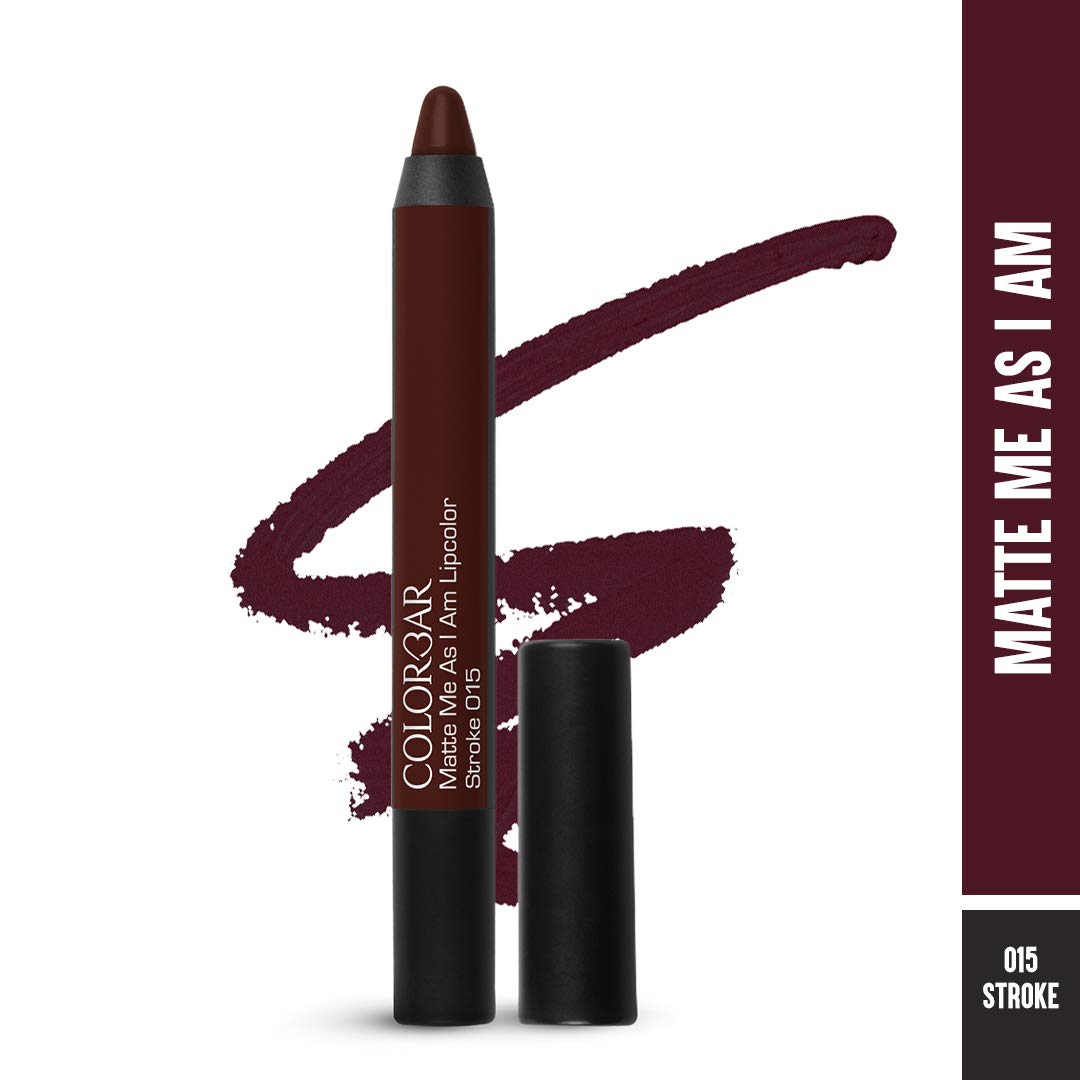 Colorbar Matte me as I am Lipcolor-Stroke, Mauve, 2 g | Moisturize and condition lips| Long Lasting| Waterproof and Smudge-proof