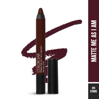 Colorbar Matte me as I am Lipcolor-Stroke, Mauve, 2 g | Moisturize and condition lips| Long Lasting| Waterproof and Smudge-proof