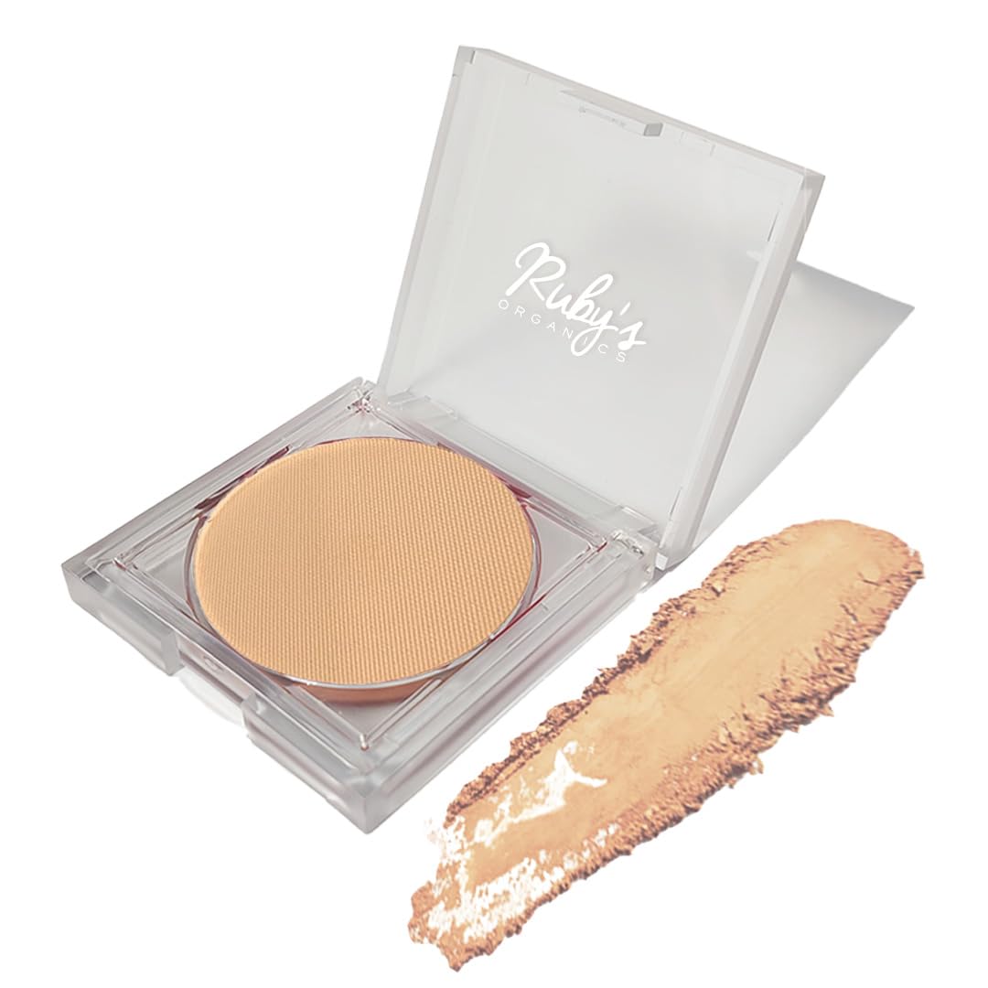 Ruby's Organics Compact Setting Powder- Matte Finish Poreless with SPF for Women All Skin Types, Face Makeup, Controls Oil, Conceals & Radiant Skin, Natural, Cruelty, Vegan & Paraben Free - Shade SP3, 9g