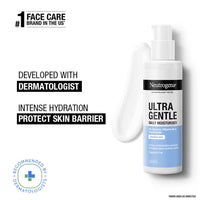 Neutrogena Ultra Gentle Daily Moisturiser | Oil Free | Glycerine, Niacinamide & Vitamin B5 | Light Weight & Non Greasy | Dry & Sensitive Skin | 100ml
