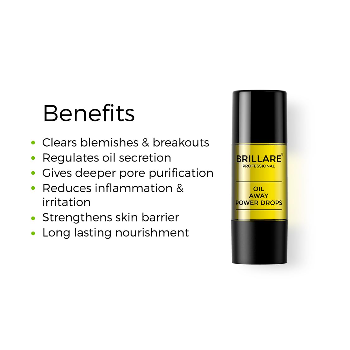 Brillare Professional Oil Away Power Drops, 100% Natural Face Serum With Tea Tree and Rosemary (15 ML), Zero Chemicals