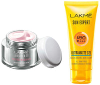 Lakmé Sun Expert Spf 50 Gel, 100 G & Absolute Perfect Radiance Brightening Light Creme for All Skin Type With Niacinamide & Micro Crystals, 50G